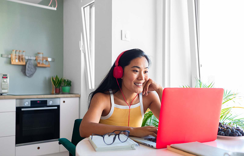 Individual on laptop